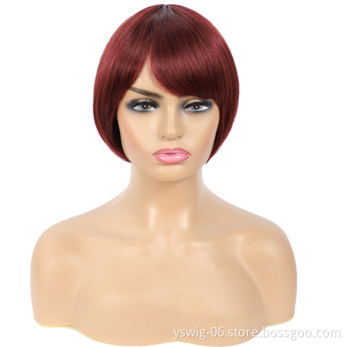 New Design and Latest Hot Sale Short Pixie Cut Wig, 100% Pixie Cut Human Hair Bob Wigs